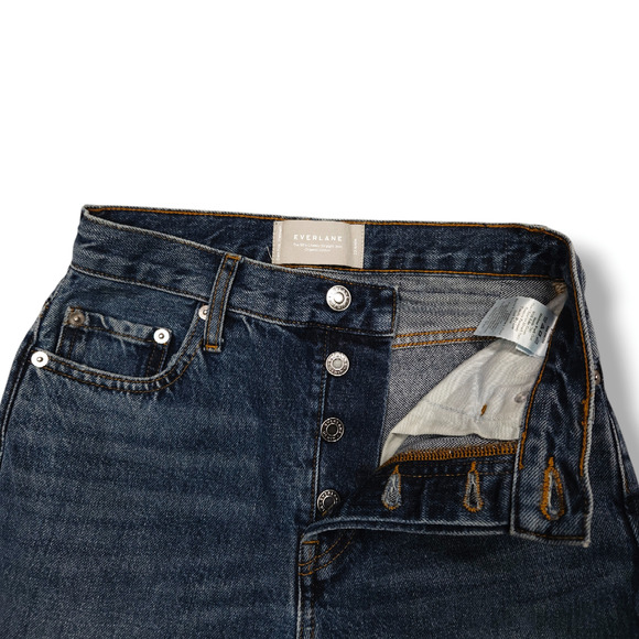 NWOT Everlane The 90s Cheeky Button Fly Straight Leg Ankle Jean Sz. 23x26 Abyss - Picture 4 of 11
